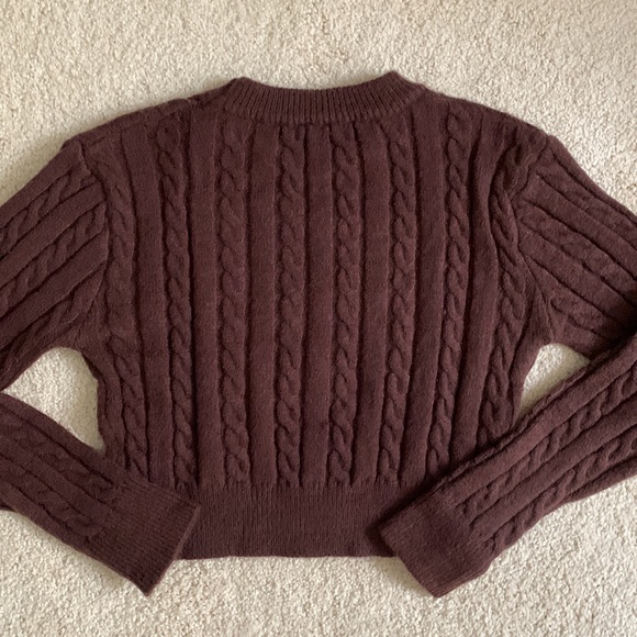 brown wool cropped sweater - Picture 5 of 5